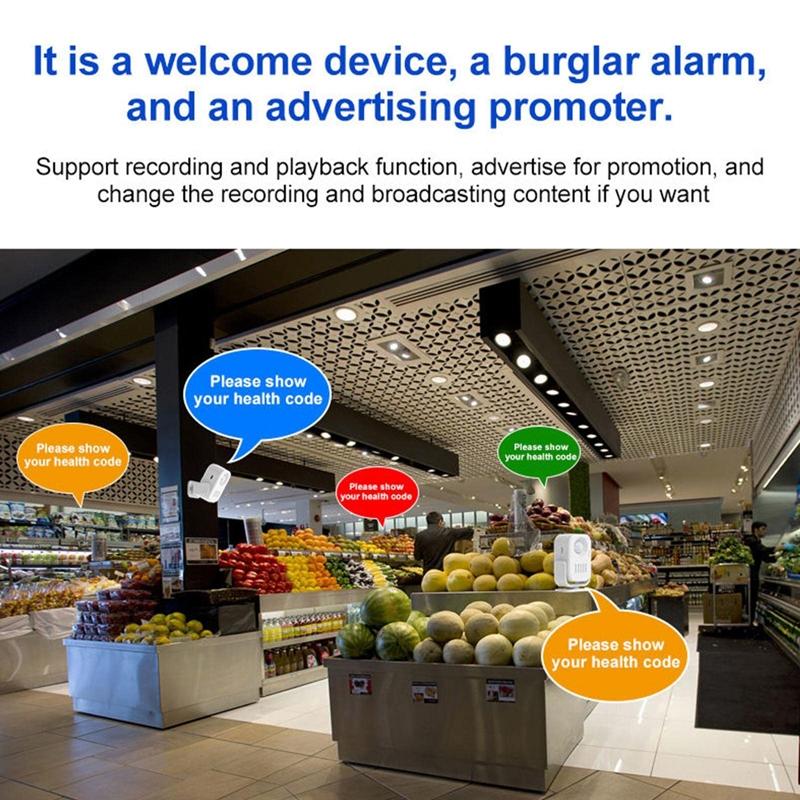 Smart Infrared Sensor Doorbell With Recordable Voice Prompt And Loudspeaker 7