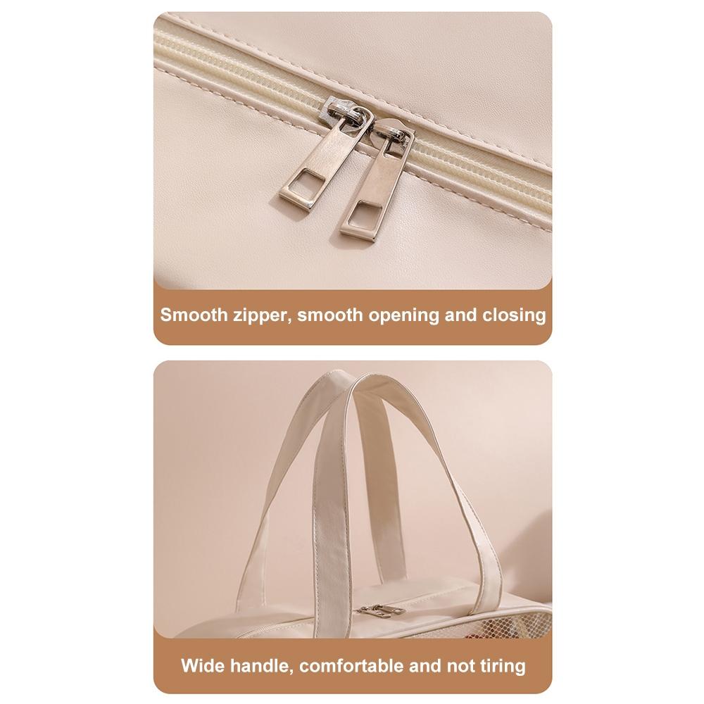 Beige Waterproof Beach Bag For Toiletries Cosmetics L For Swimming Travel - Pink With Shoe Warehouse 7