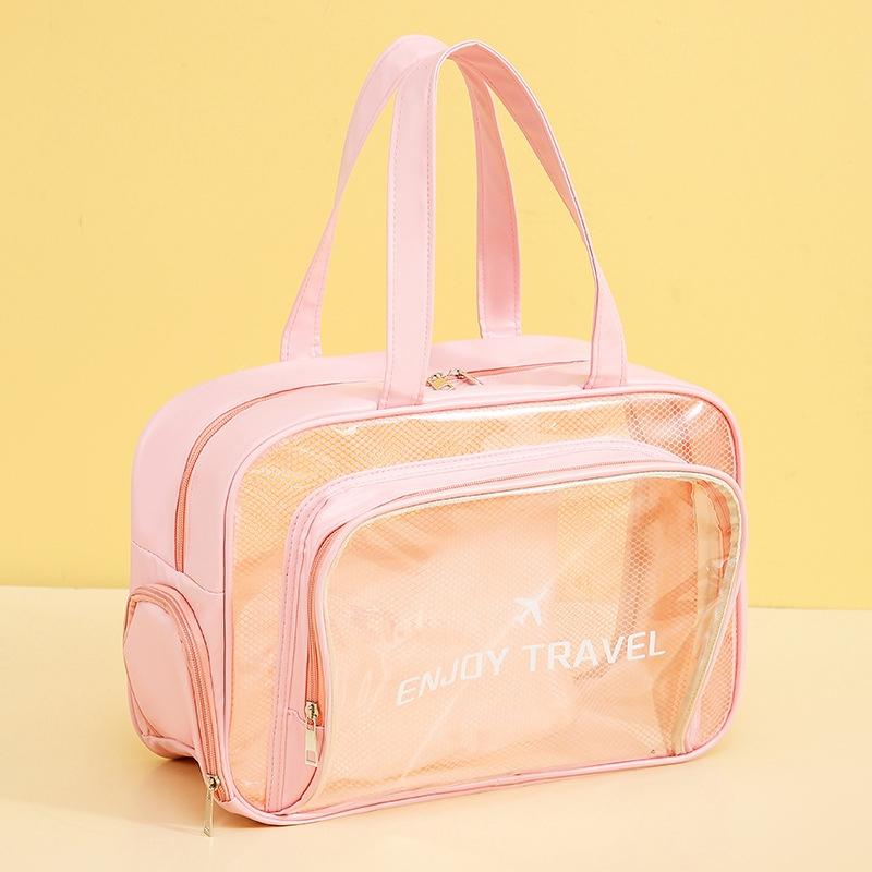 Beige Waterproof Beach Bag For Toiletries Cosmetics L For Swimming Travel - Pink With Shoe Warehouse 12