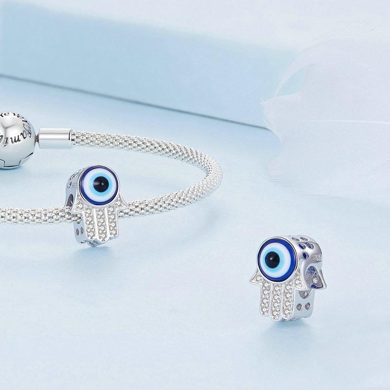 925 Sterling Silver Zircon Hand Of Fatima Bracelet 4