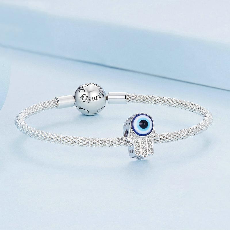 925 Sterling Silver Zircon Hand Of Fatima Bracelet 5