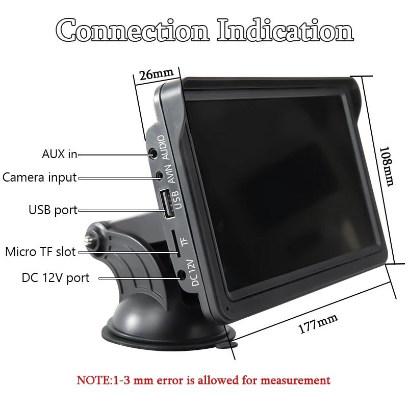 7 Inch Bluetooth 5.0 Carplay Monitor - Portable Compatible With Most Vehicles - Display 3