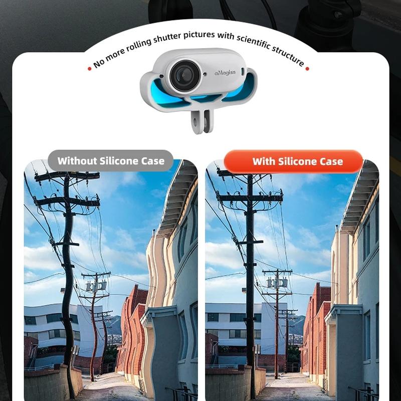 Amagisn Silicone Case for Insta360 Go 3 Camera - Horizontal - Horizontal Gray 11