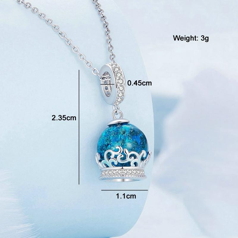 925 Sterling Silver Crystal Ball Bracelet With Zirconia Charm 4
