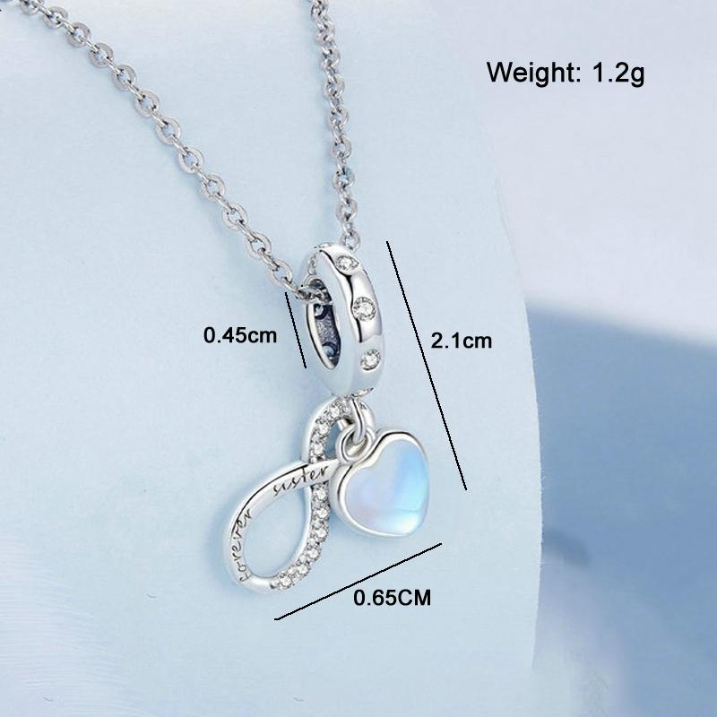 925 Sterling Silver Sisterhood Charm Bracelet With Zirconia Pendant 4