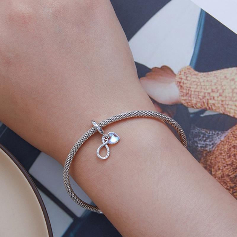 925 Sterling Silver Sisterhood Charm Bracelet With Zirconia Pendant 7