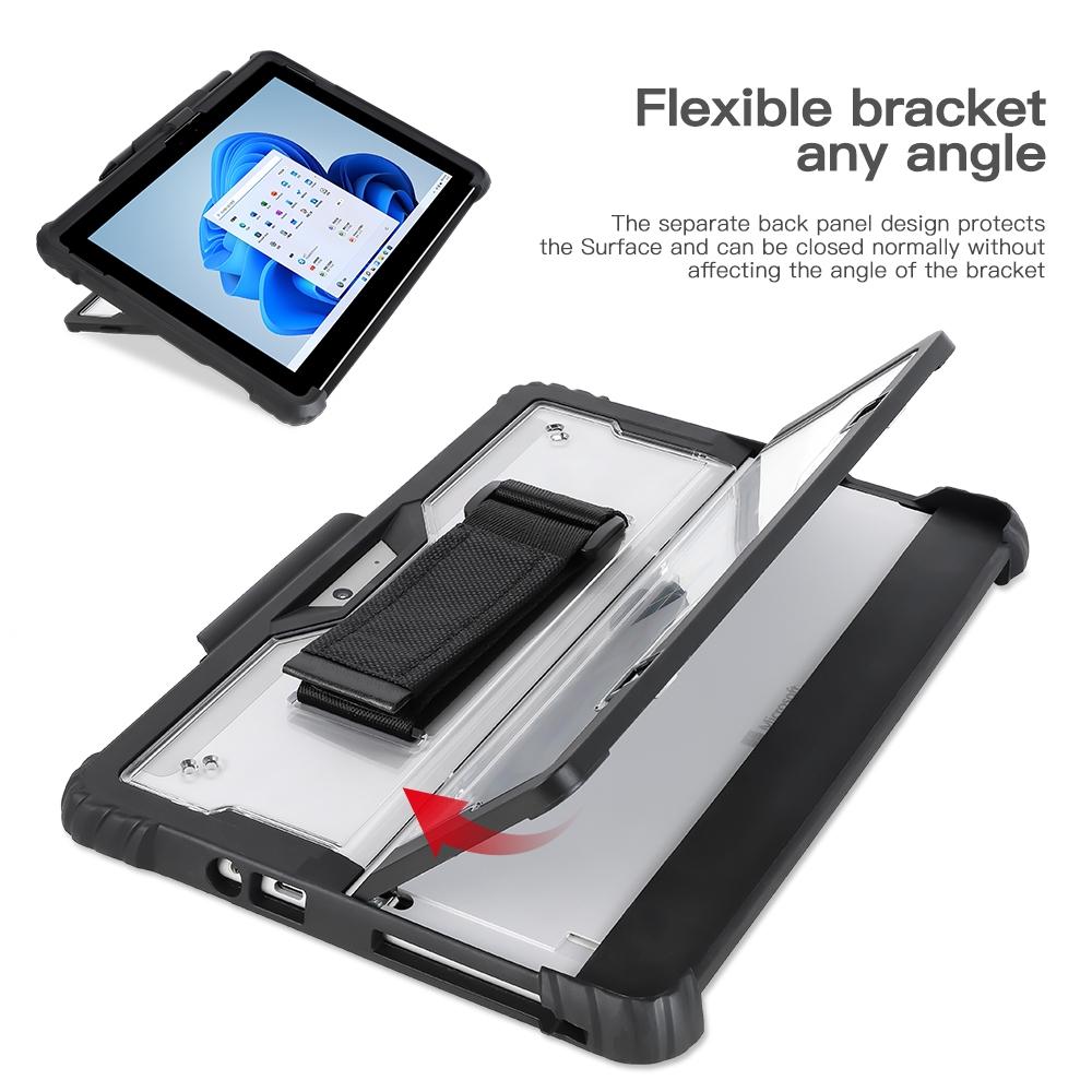 Transparent Acrylic Hand Shoulder Strap Case for Microsoft Surface Pro 8 4