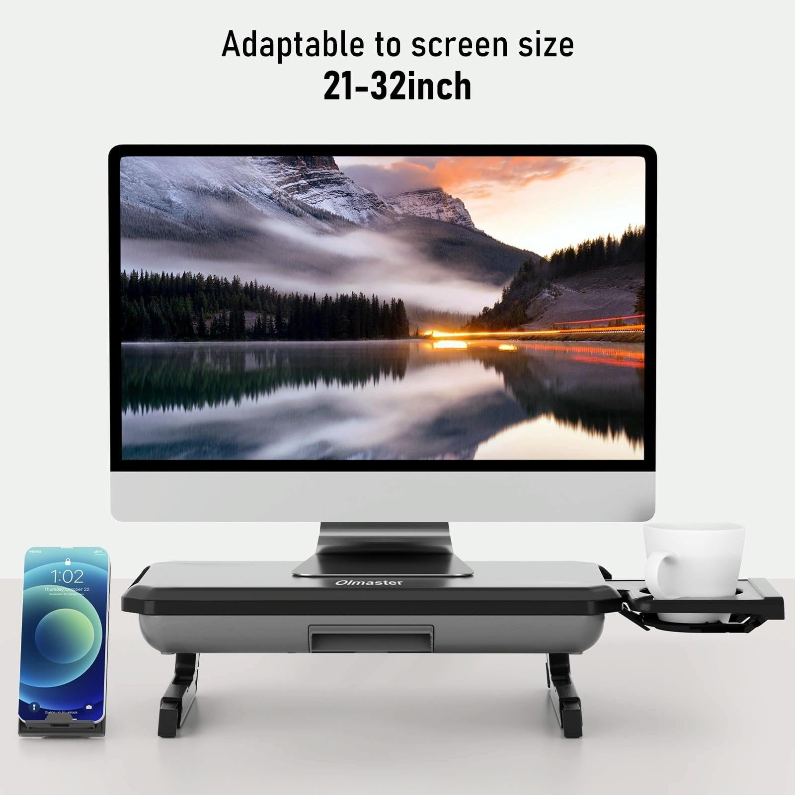 Adjustable Laptop Stand with Storage Drawer - Height Riser - Basic 11