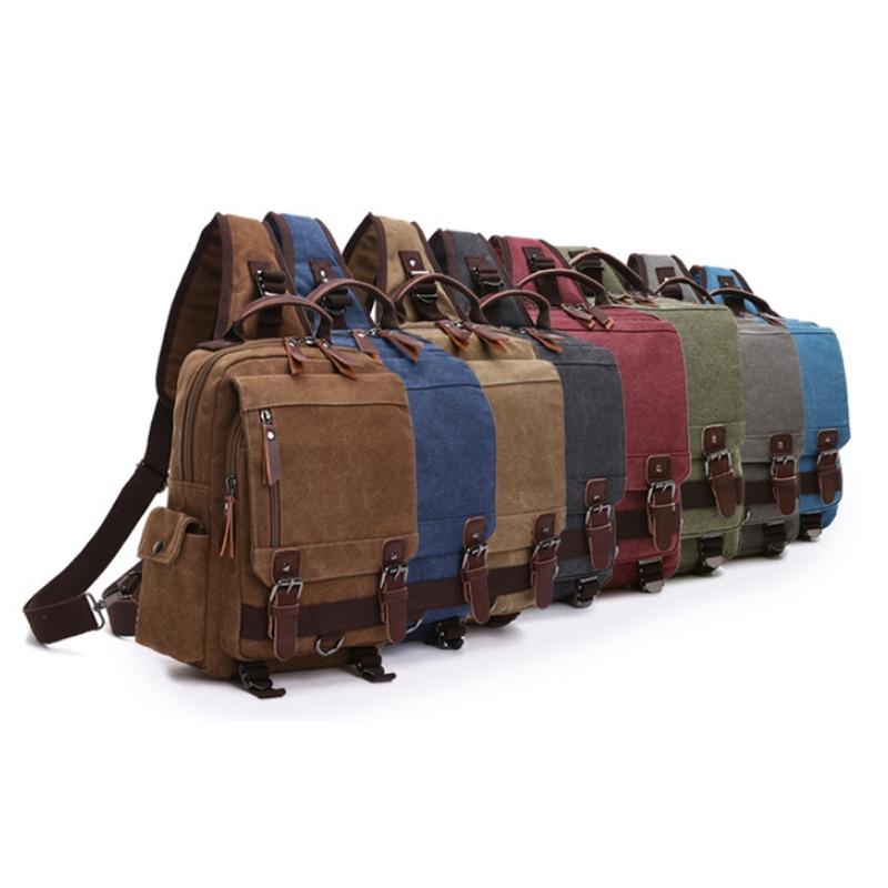 Canvas Chest Bag For Outdoor Travel Brown 3