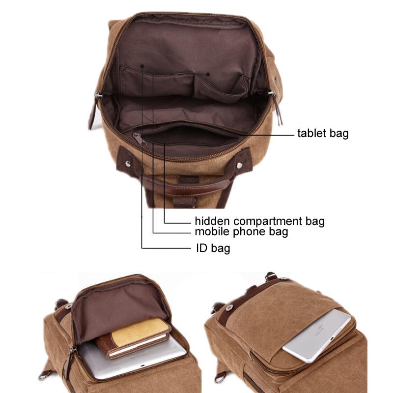 Canvas Chest Bag For Outdoor Travel Brown 6