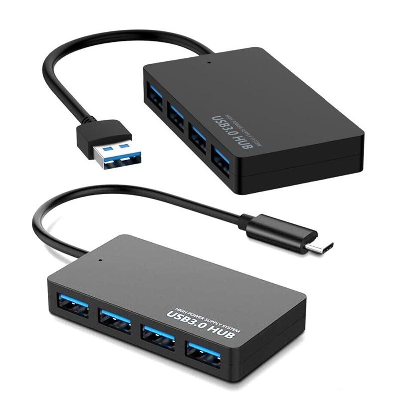 4-Port Usb Adapter Cable High-Speed Docking Station & Multi-Interface Hub Black