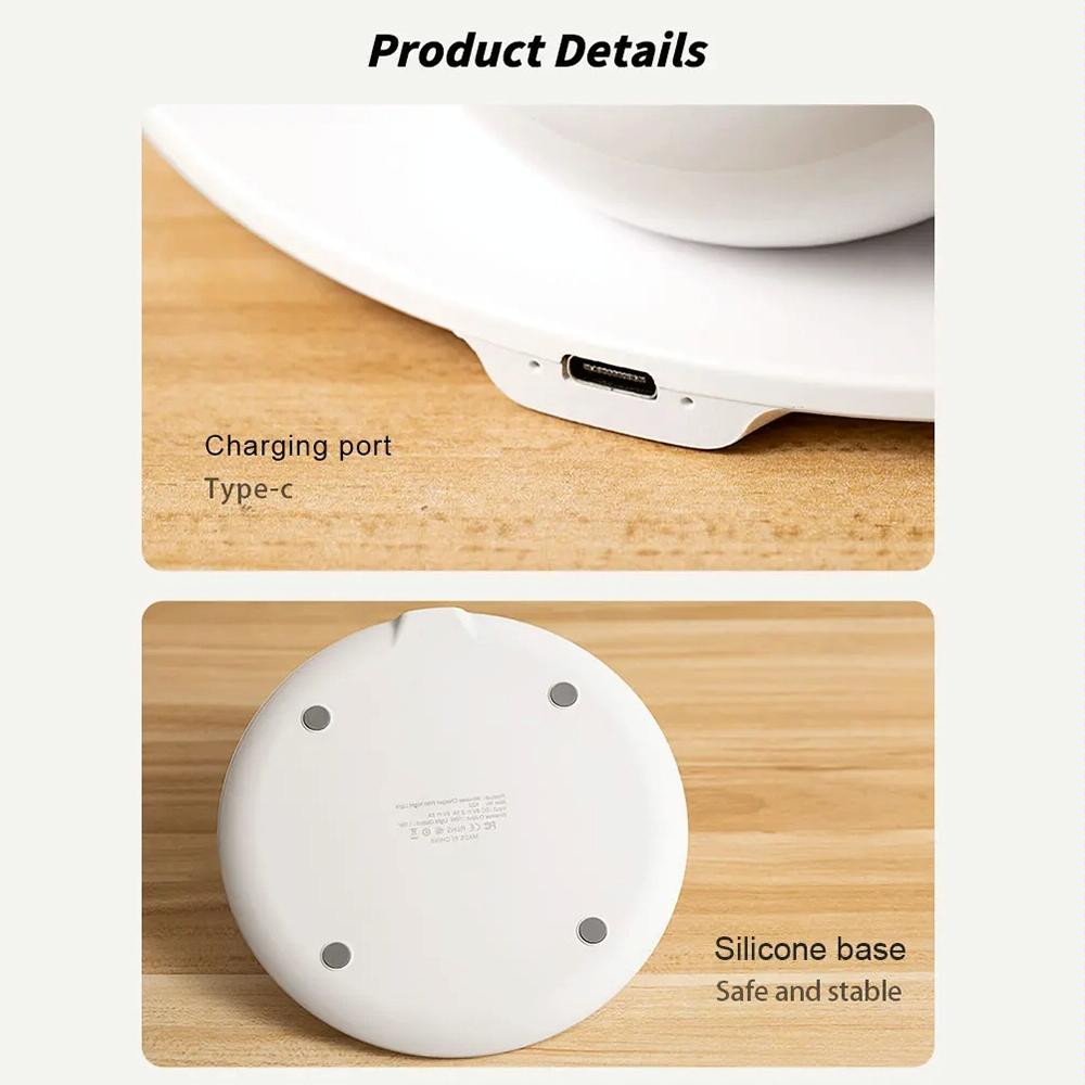 15W Rotatable Night Light Fast Charger Wheat - White 10