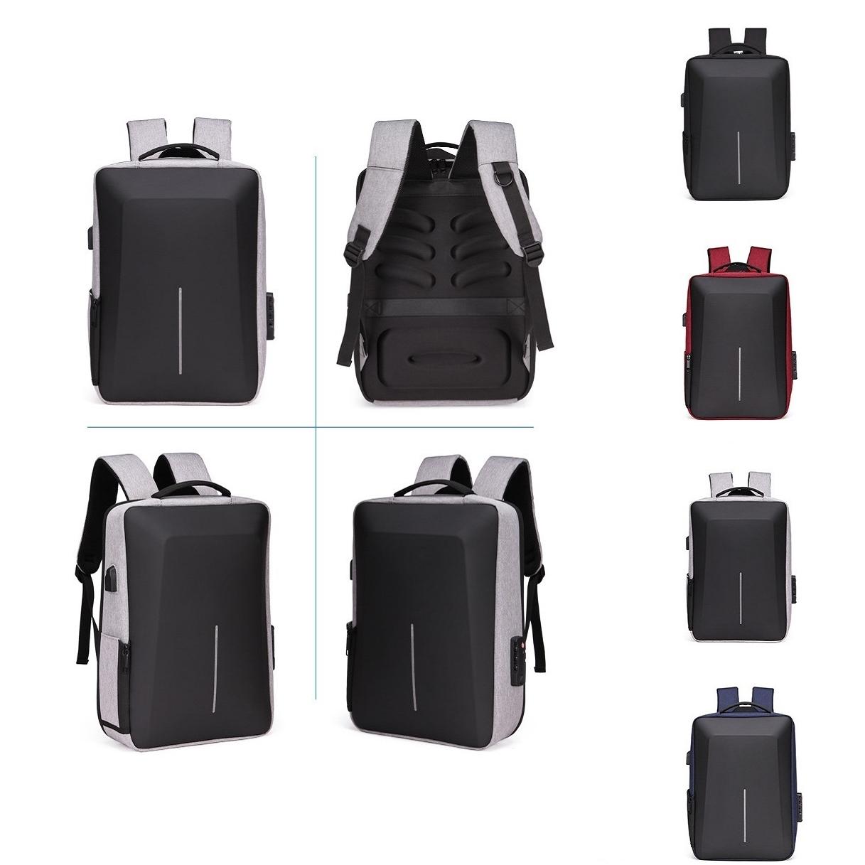 Anti-theft Hard Shell Backpack for Men - Black 3