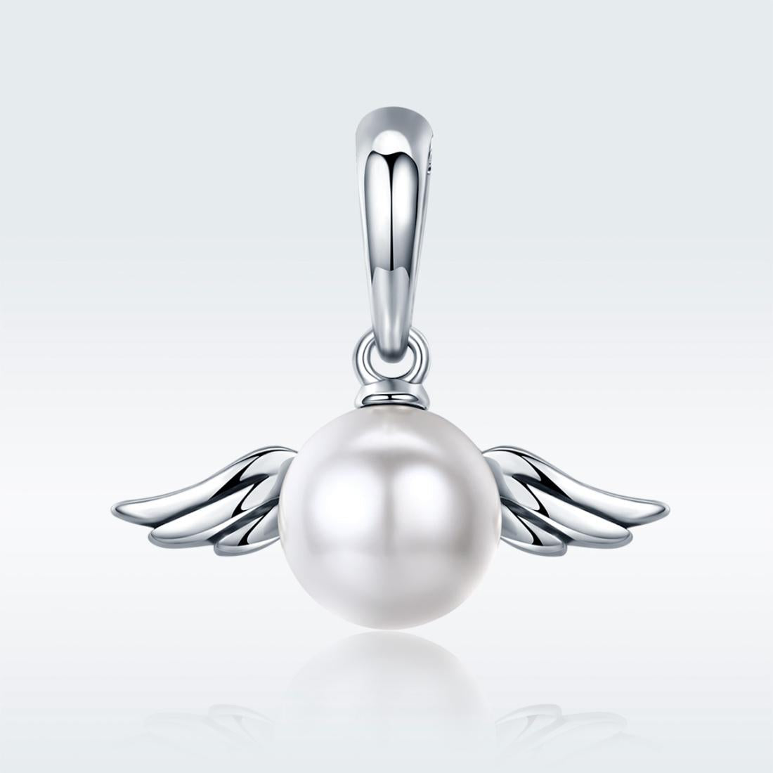 925 Sterling Silver Angel Wing Pendant With Shell Bead Charm For Diy Bracelets Style - Pendent 4