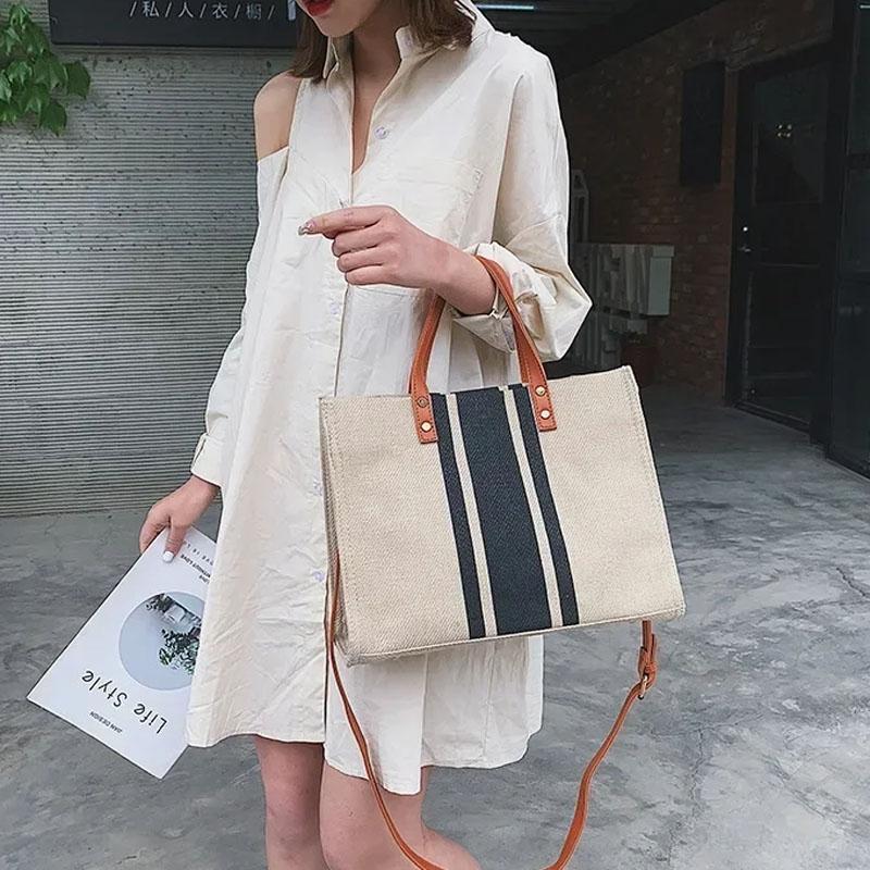 Large Canvas Crossbody Bag For Women Black - Black 9