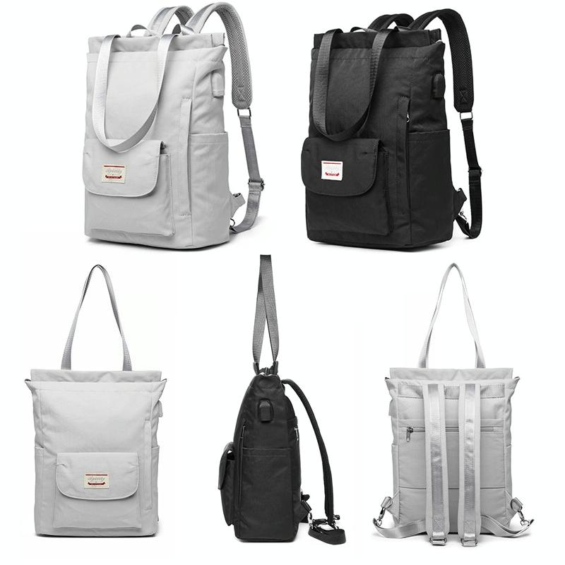 Medium Gray Waterproof Usb Laptop Backpack 3