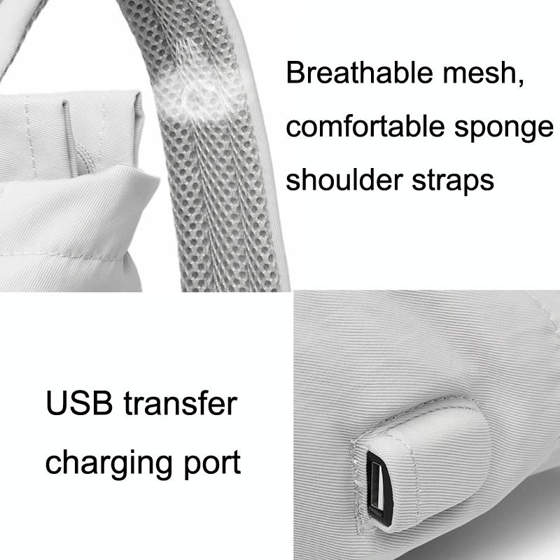 Medium Gray Waterproof Usb Laptop Backpack 4