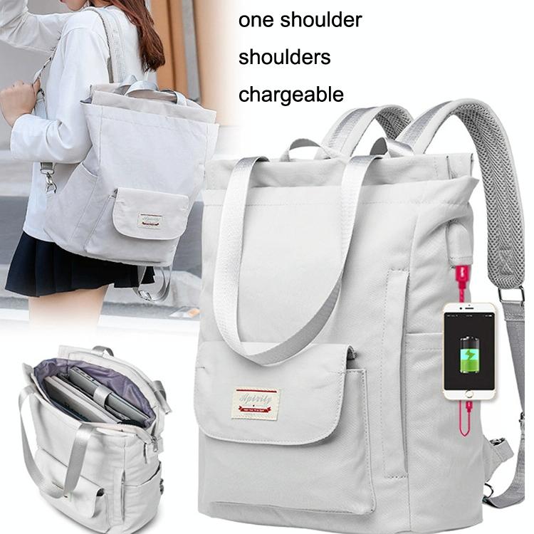 Medium Gray Waterproof Usb Laptop Backpack 8
