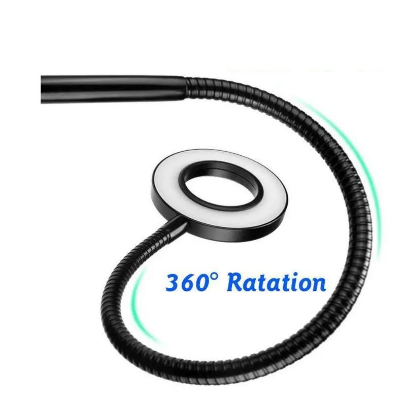 360 Degree Flexible Selfie Ring Light with Phone Holder for Live Streaming - 4 Inch 6