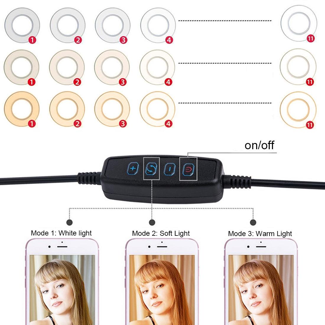 360 Degree Flexible Selfie Ring Light with Phone Holder for Live Streaming - 4 Inch 7