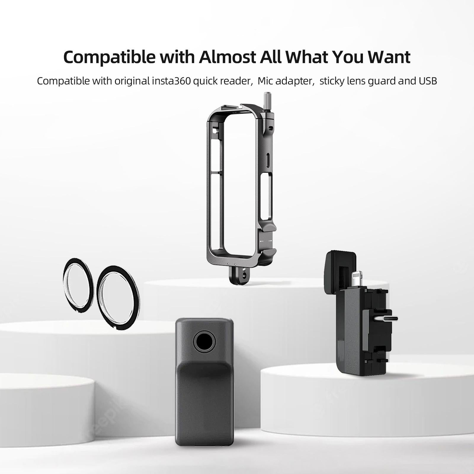 Amagisn Metal Rabbit Cage Protective Frame - Insta360 X3 - With Lens Cover 10
