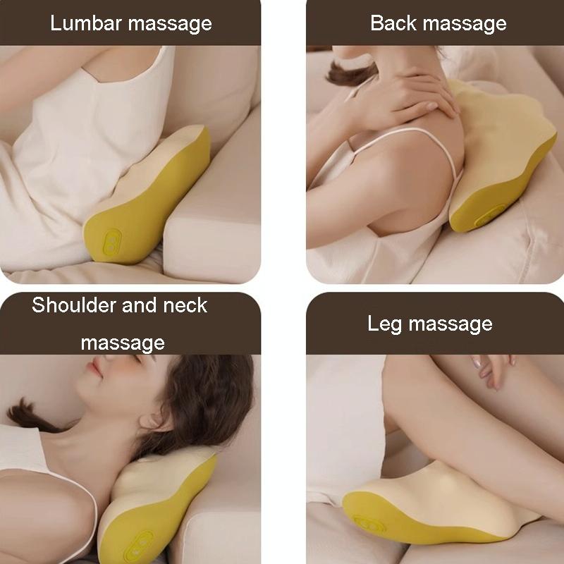 Multi-Function Lumbar Massager Hot Waist Massage Pillow Gray - Plug-In Model Yellow 5