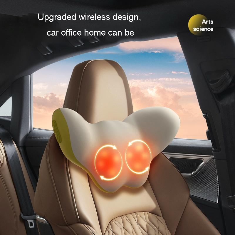 Multi-Function Lumbar Massager Hot Waist Massage Pillow Gray - Plug-In Model Yellow 6