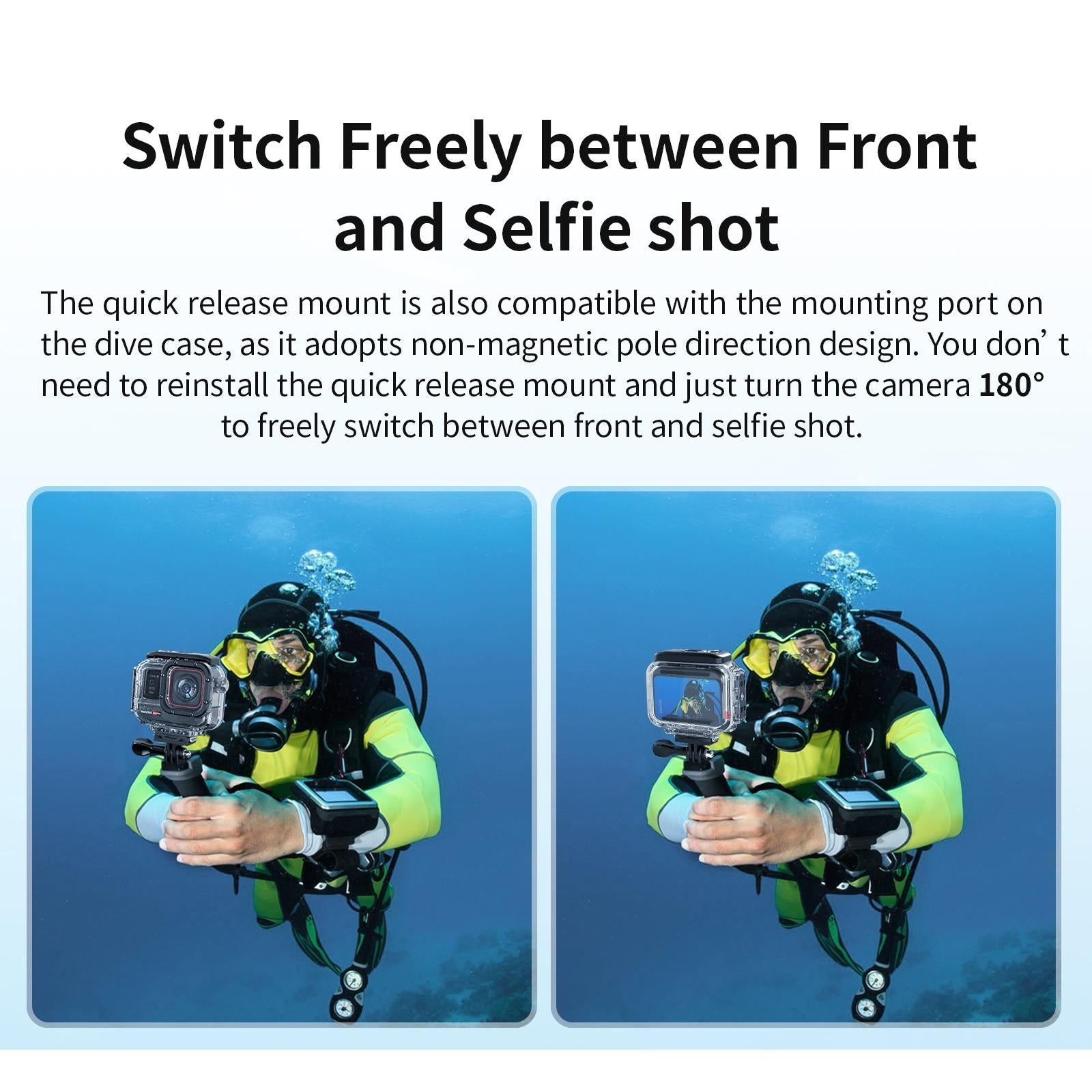 60m Waterproof Dive Shell for Magisn Camera - Horizontal & Vertical Shooting - For Insta360 Ace Pro 9