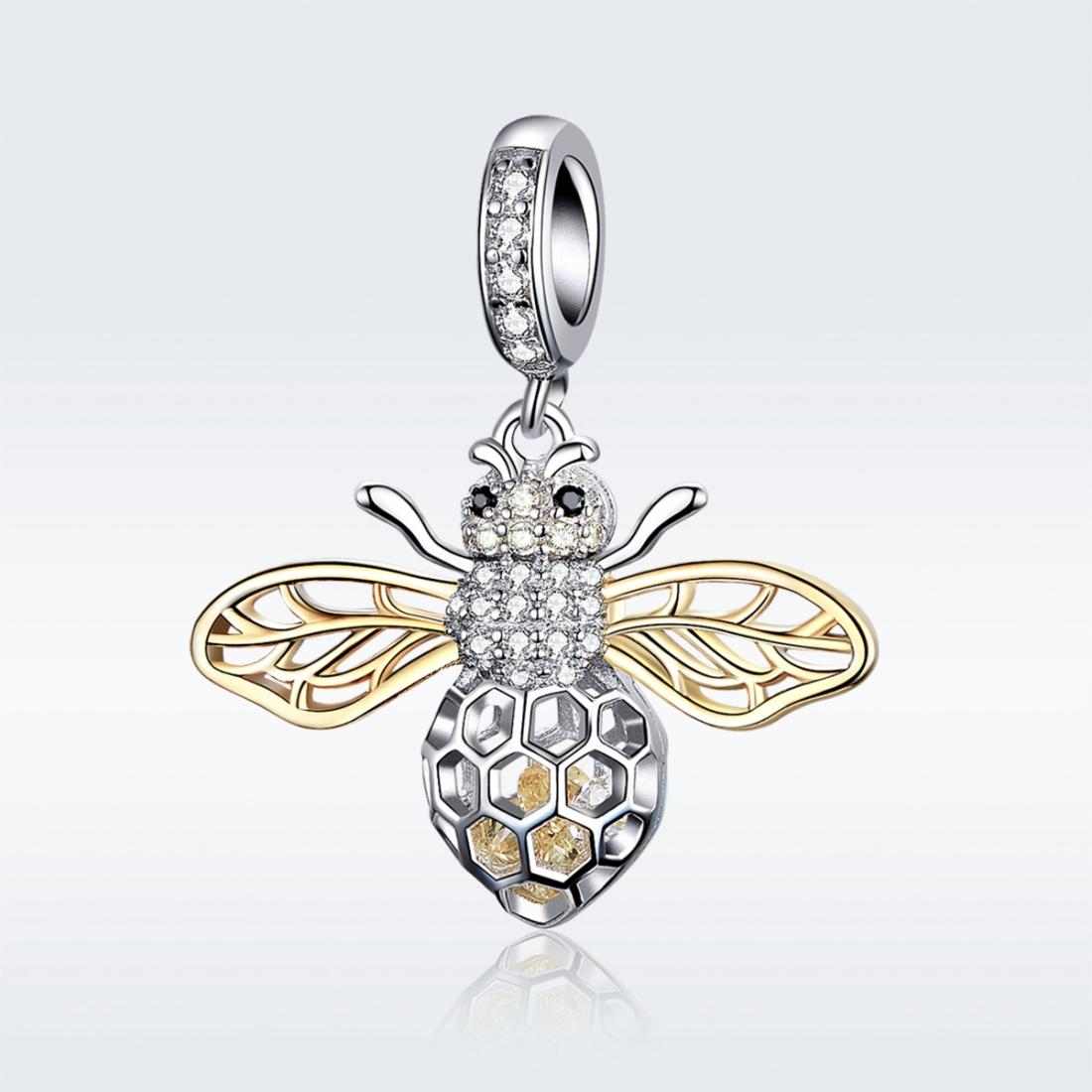 925 Sterling Silver Bee Zircon Pendant For Diy Necklace Style - Pendent 3