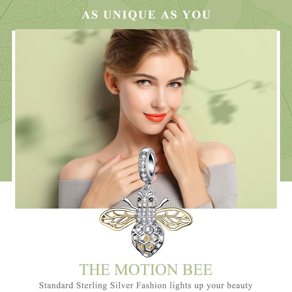 925 Sterling Silver Bee Zircon Pendant For Diy Necklace Style - Pendent 4
