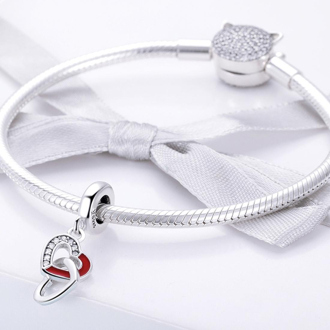 925 Sterling Silver Diy Heart Pendant With String 8