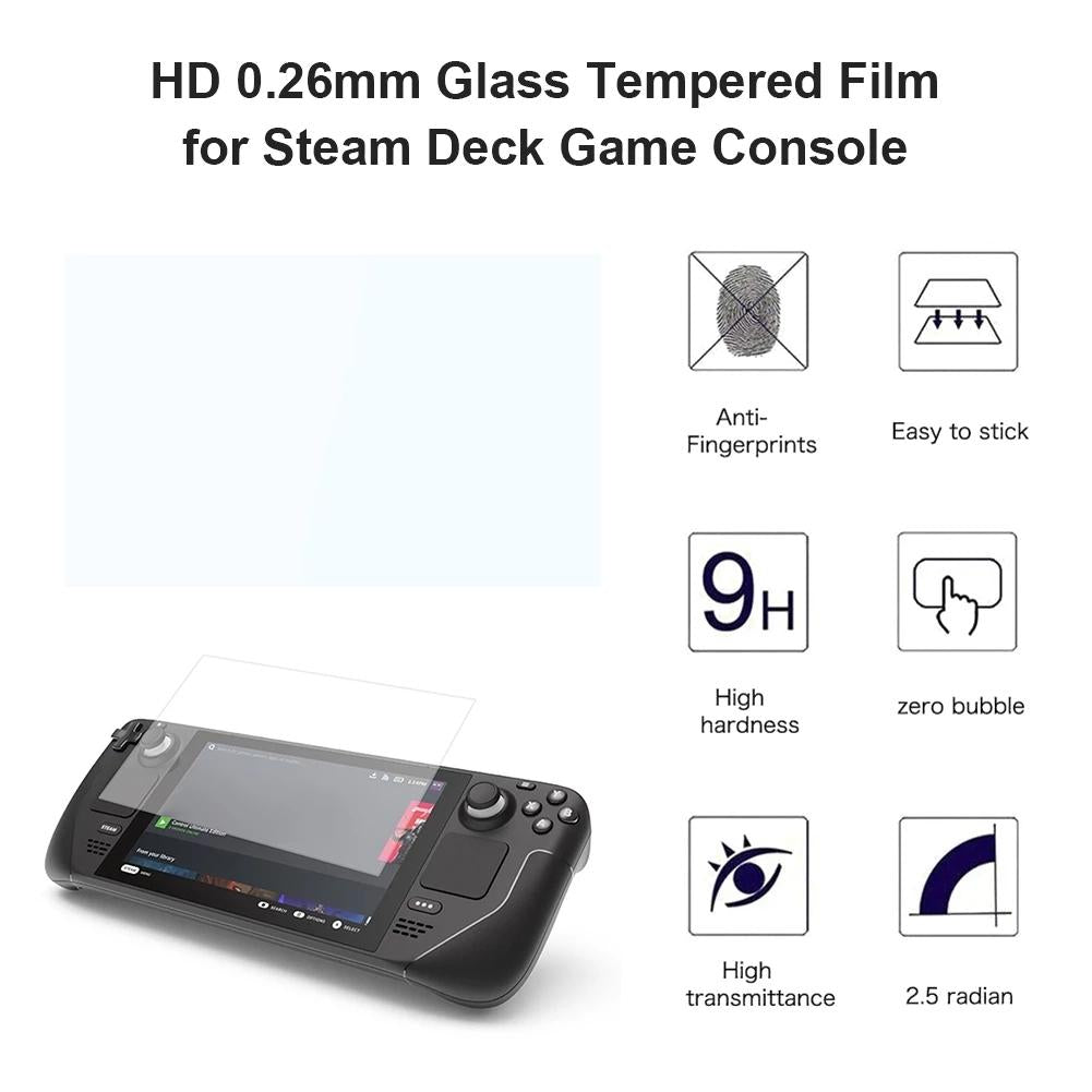10-pack Tempered Glass Film for Steam Deck Console - 0.26mm 9h 2.5d 5