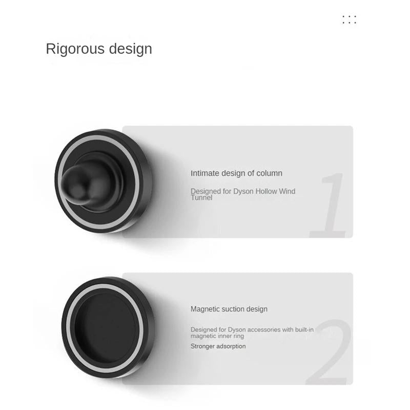 Wall Mounted Magnetic Blower Holder for Nozzles - no Punch Needed - For Dyson Hair Dryer 5