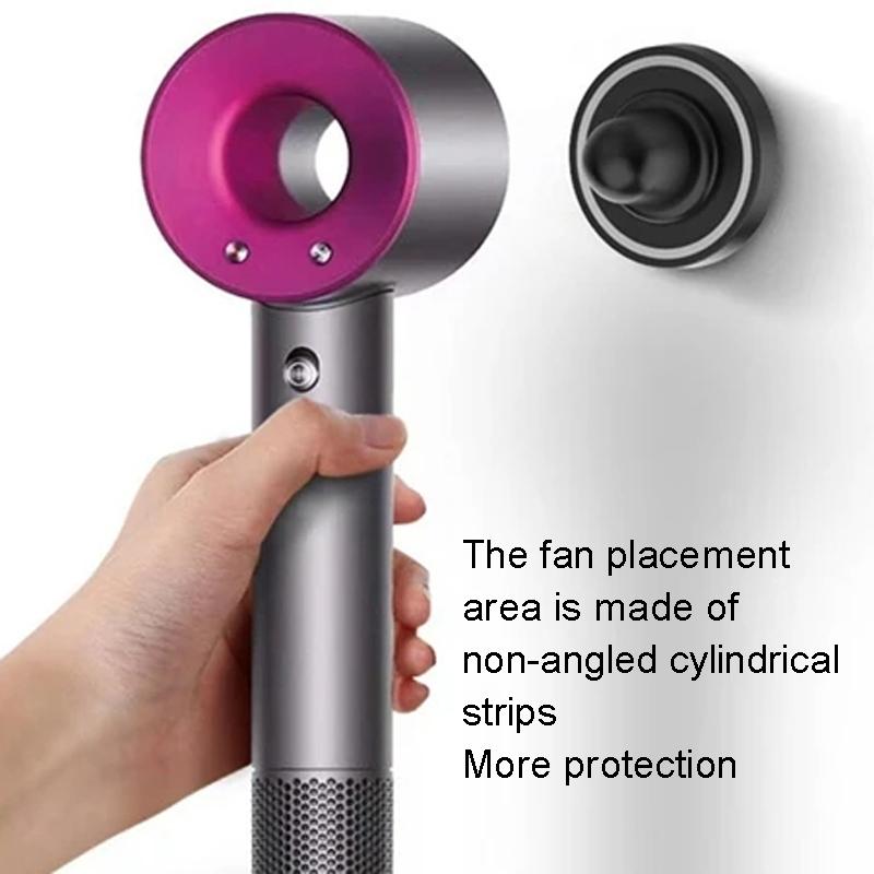 Wall Mounted Magnetic Blower Holder for Nozzles - no Punch Needed - For Dyson Hair Dryer 8