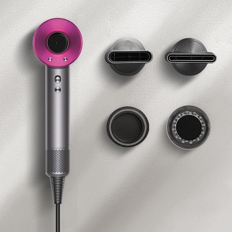 Wall Mounted Magnetic Blower Holder for Nozzles - no Punch Needed - For Dyson Hair Dryer 10