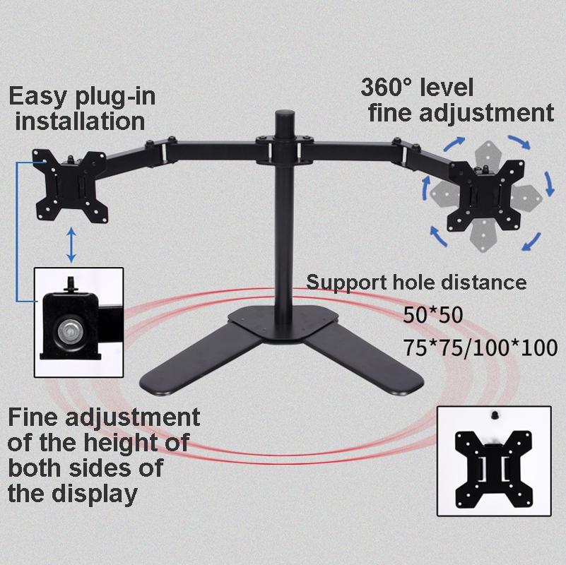 Adjustable Dual Monitor Stand for Desktop 6