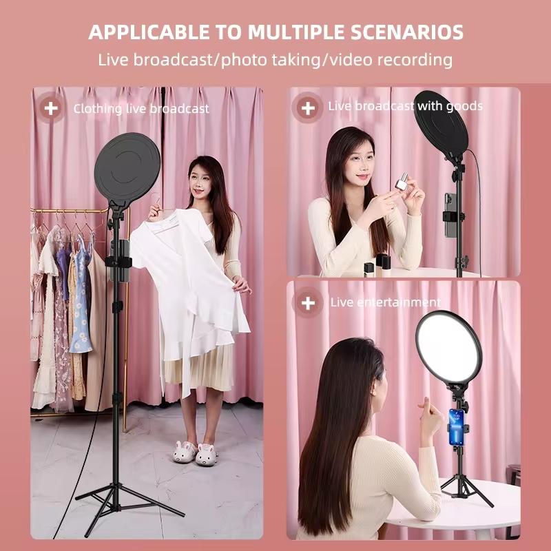 Full-screen 12.6 Selfie Ring Light Tripod Set - 210cm for Live Stream - 55Cm Bracket 11