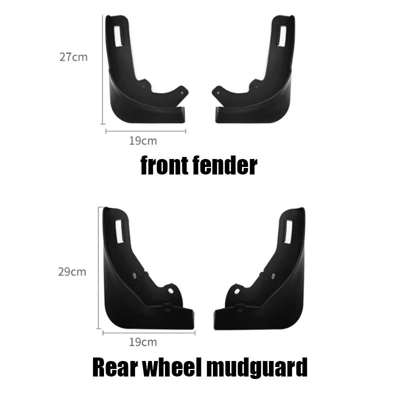 For Tesla Model Y Car Punch-Free Front And Rear Wheel Soft Rubber Fender Guard - Carbon Fiber - Matte Black 3