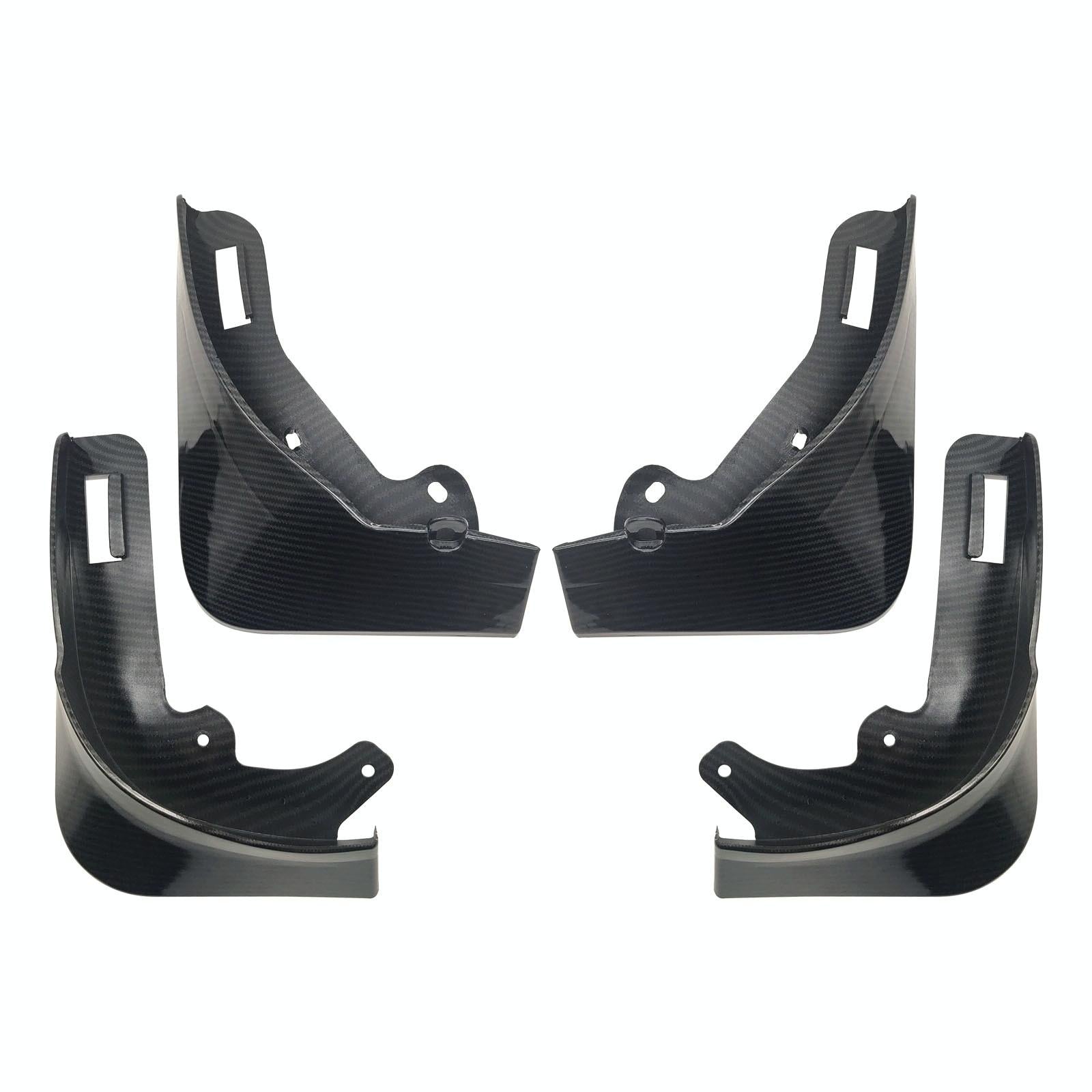 For Tesla Model Y Car Punch-Free Front And Rear Wheel Soft Rubber Fender Guard - Carbon Fiber - Matte Black 9