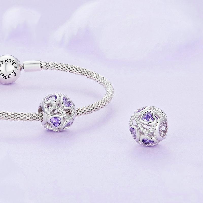 925 Sterling Silver Love Infinity Heart Zircon Bracelet 5