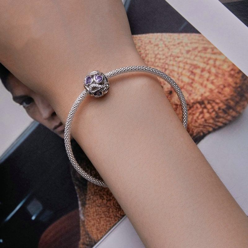 925 Sterling Silver Love Infinity Heart Zircon Bracelet 6