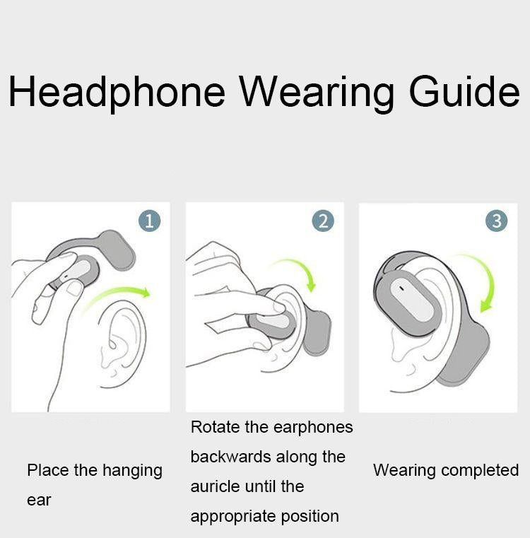 Wireless Bluetooth 5.2 Earphones with Noise Reduction Ear-mounted Design - Black Without Accessories 5