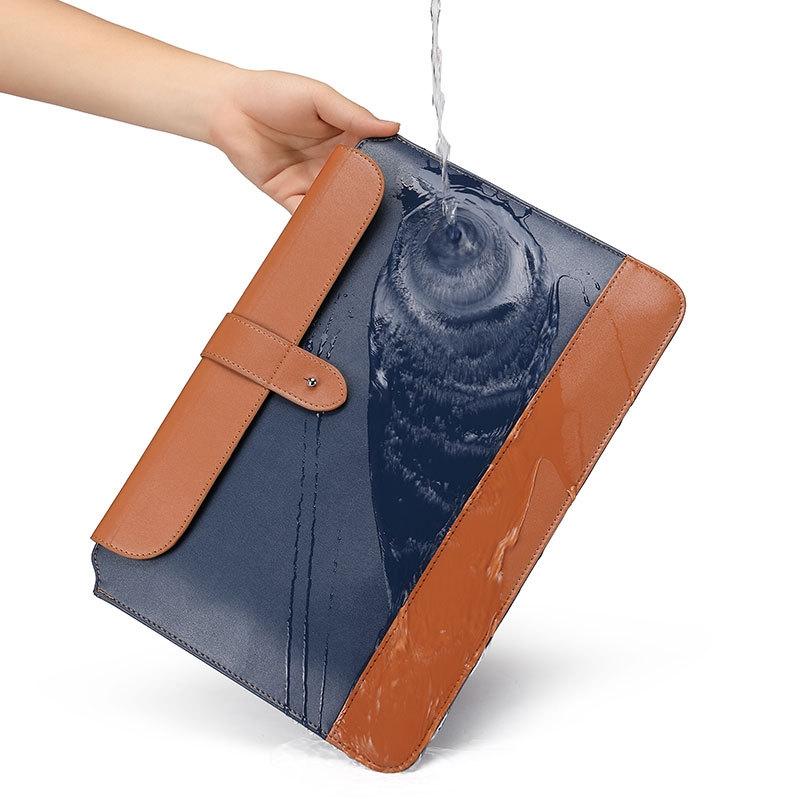 11-12 Inch Horizontal Microfiber Notebook Liner Bag in Black & Brown 7