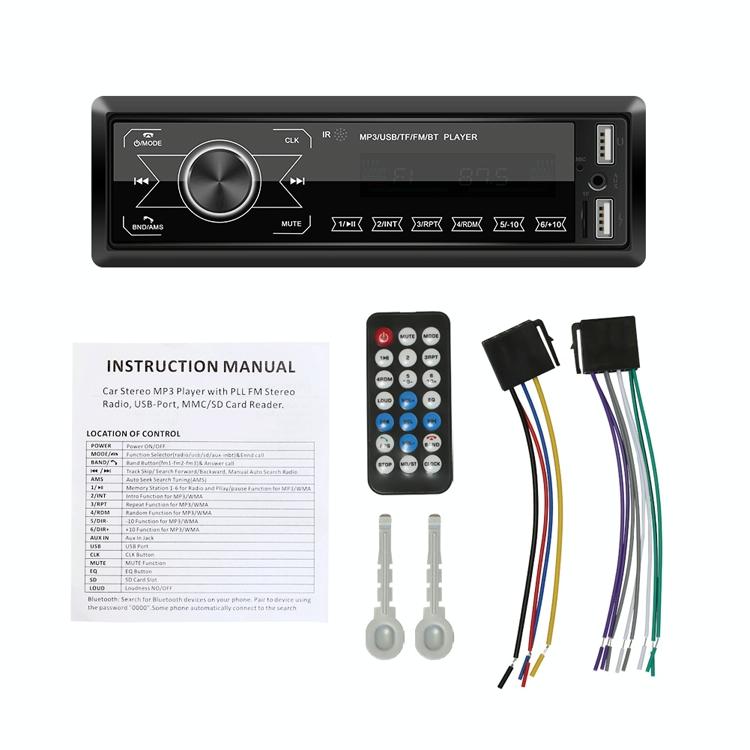 Touch Car Bluetooth Speakerphone With Mp3 Player Colourful Lights And Radio - Compatible With Double U Disk - A2818 3