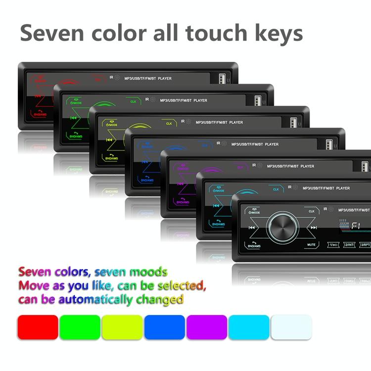 Touch Car Bluetooth Speakerphone With Mp3 Player Colourful Lights And Radio - Compatible With Double U Disk - A2818 5