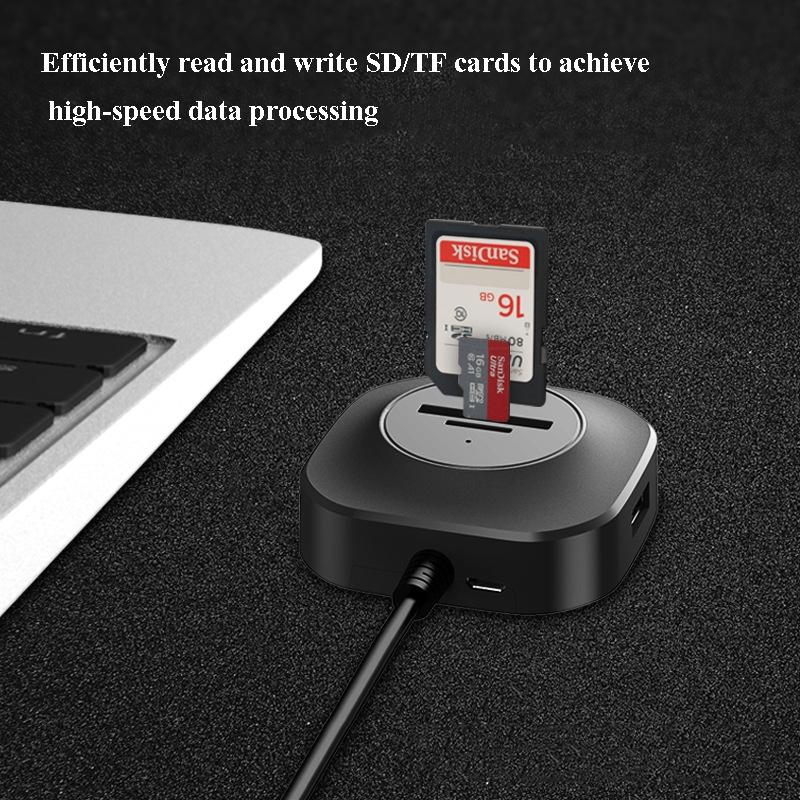 High-Speed 3-Port Usb Hub With Tf / Sd Card Reader 7