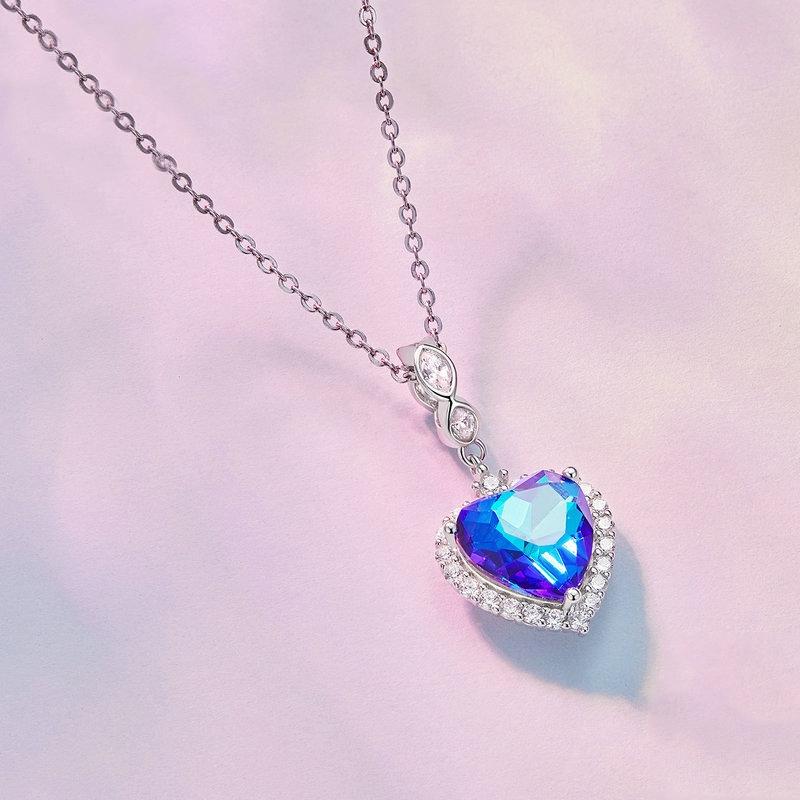 925 Sterling Silver Ocean Heart Zircon Bracelet Bsc775 5