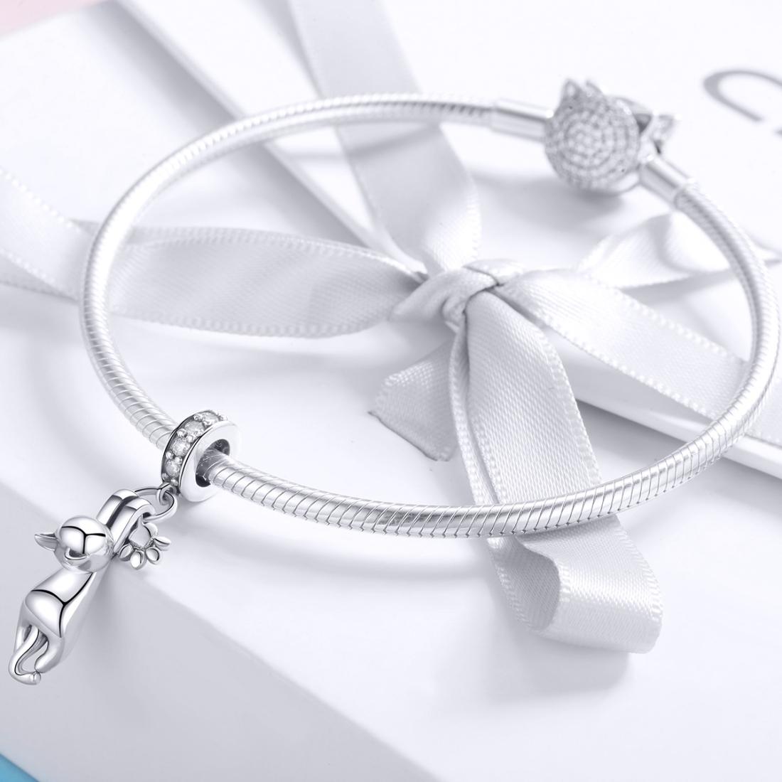 925 Sterling Silver Cat Charm For Diy Bracelet Style - Pendant 7