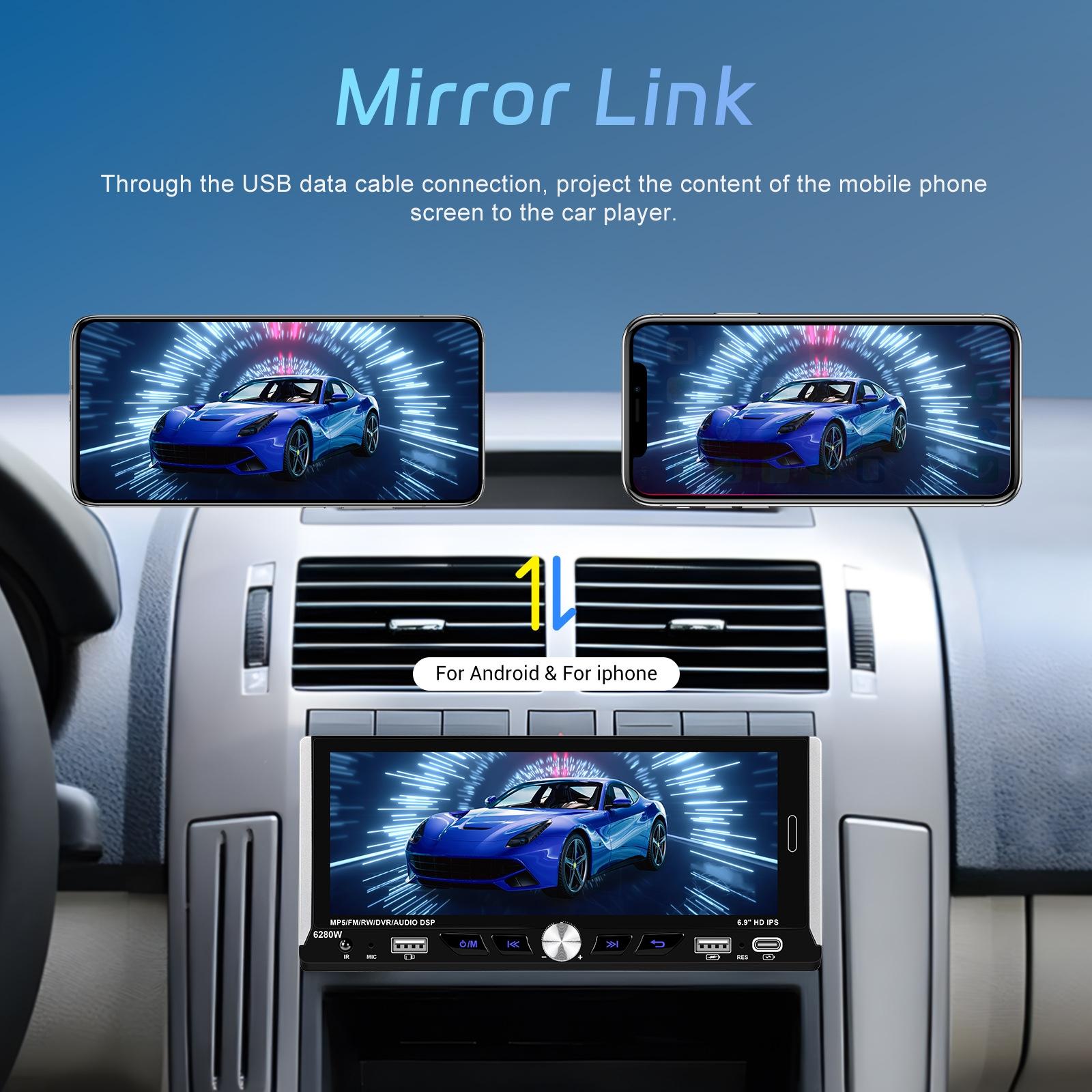 6.9 Inch Car Mp5 Player With Carplay Function & Backup Camera - Standard 10