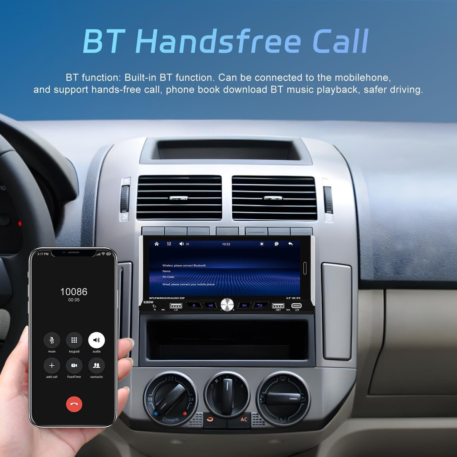 6.9 Inch Car Mp5 Player With Carplay Function & Backup Camera - Standard 11